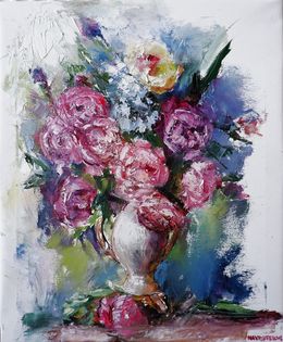 Peinture, Peonies in a vase, Igor Navrotskyi