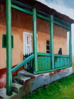 Painting, Village View, Milan Laciak