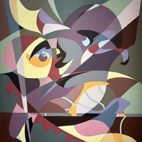 Painting, Purple Emotive Canvas, Liana Ohanyan