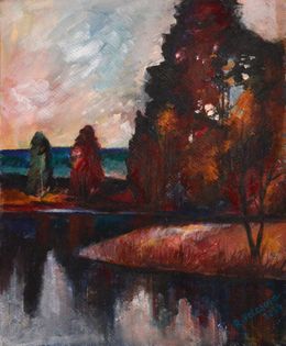 Painting, Red Autumn, Ružena Velesová