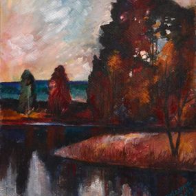Painting, Red Autumn, Ružena Velesová