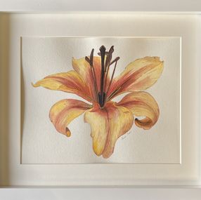 Fine Art Drawings, Yellow Lily + frame, Iryna Antoniuk