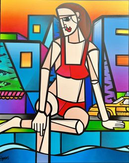 Painting, Pool Party, Julien Raynaud