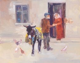 Painting, Countryside Encounter, Hrach Baghdasaryan