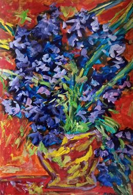 Pintura, Blooming irises, Natalya Mougenot