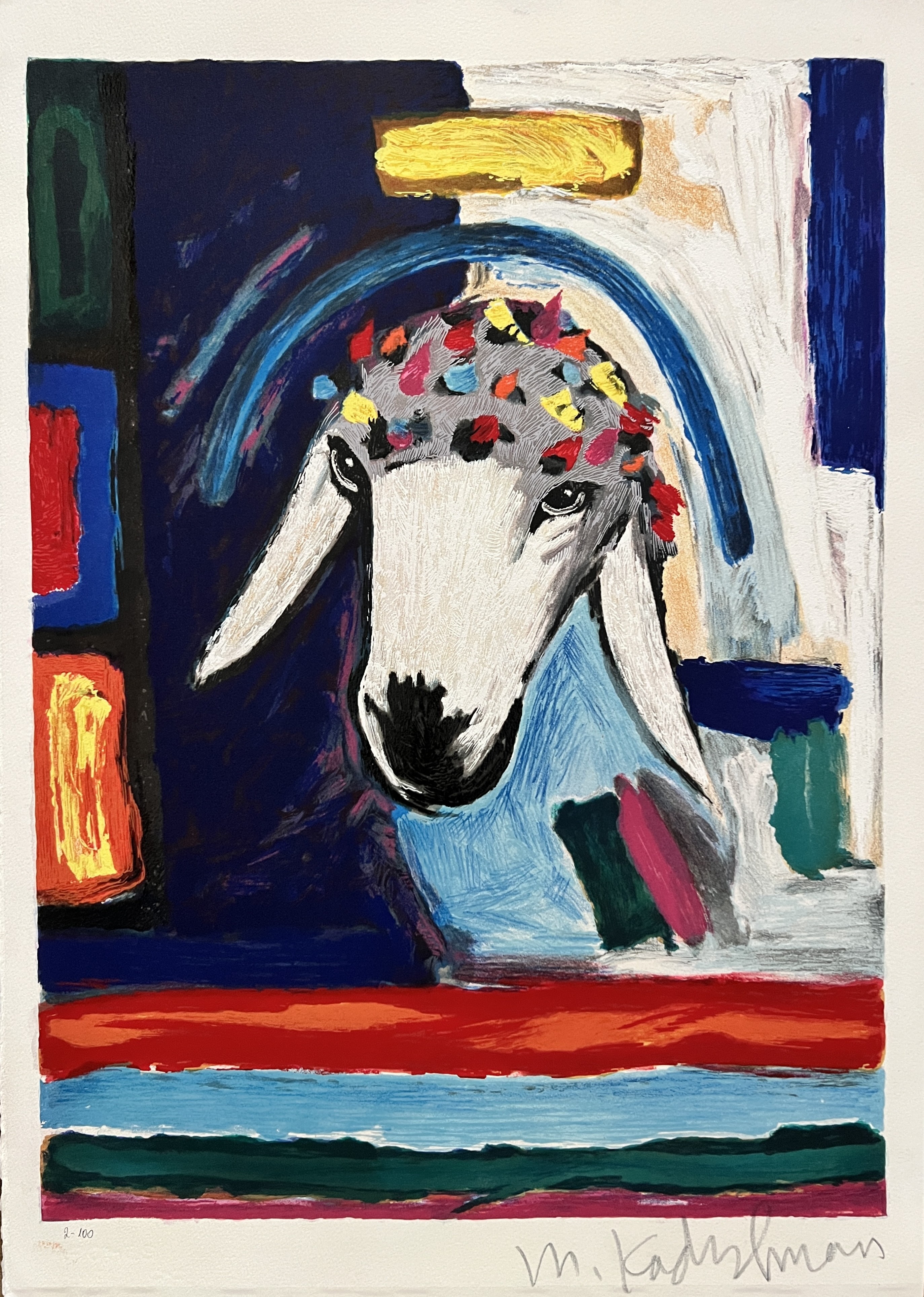 Menashe Kadishman, Colorful Sheep Menashe Kadishman, Colorful Sheep