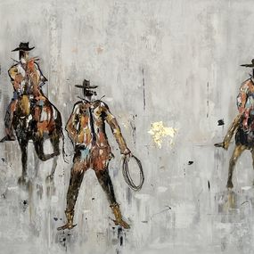 Painting, Texas cowboy, Jenny Berglund Wiberg