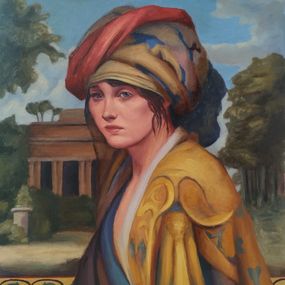 Gemälde, A girl with a turban, Plamen Ovcharov