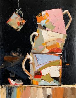 Peinture, Still life with tea cups and coffee mugs, Schagen Vita
