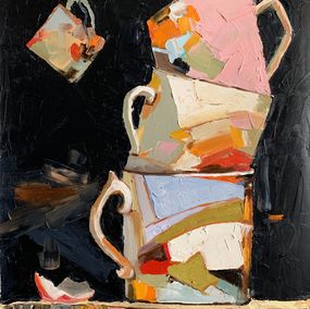 Painting, Still life with tea cups and coffee mugs, Schagen Vita