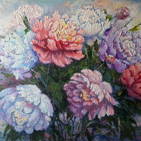 Pintura, Peonies and Mountains, Rakhmet Redzhepov (Ramzi)