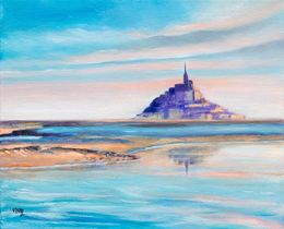 Peinture, Le Mont Saint Michel - Paysage de Normandie, Véronique Saudez