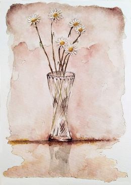 Fine Art Drawings, Marguerite en vase, Gaelle Beyaert