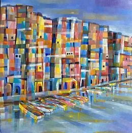 Gemälde, Colorful buildings (2), Samiran Boruah