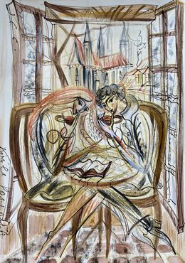 Fine Art Drawings, At The Window Of Love, Kirill Postovit
