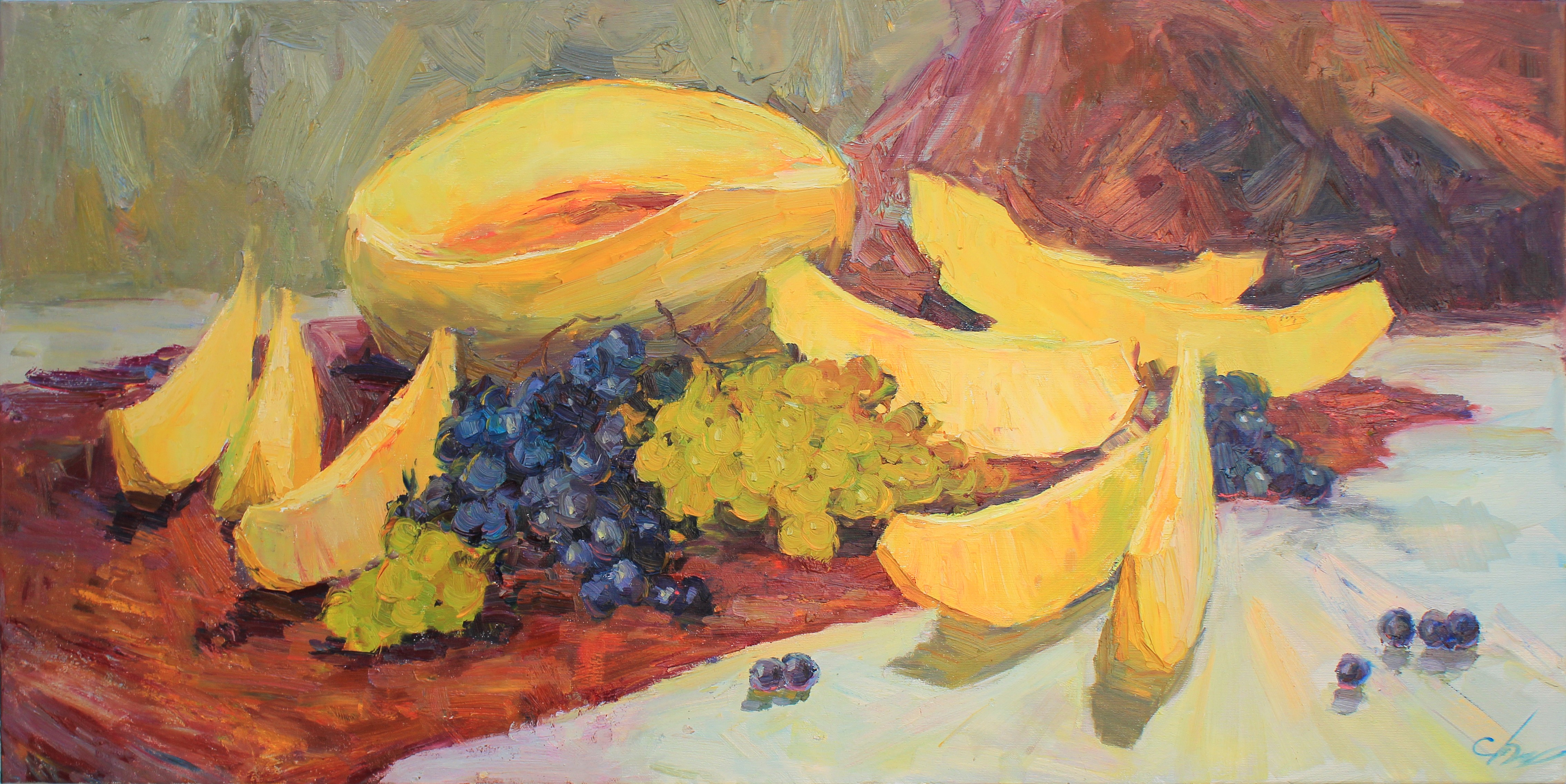 Serhii Cherniakovskyi, Still life with melon Serhii Cherniakovskyi, Still life with melon