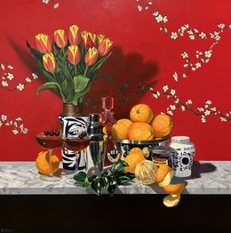 Gemälde, Manhattans in Red, Amy Nelder