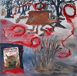 Painting, Vegan Rule - Fur coat for you or life for him?, Kat Zhivetin