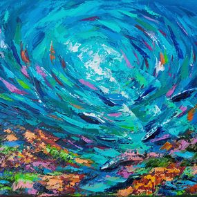 Gemälde, Coral Reef Abstract Fish, Olga Nikitina