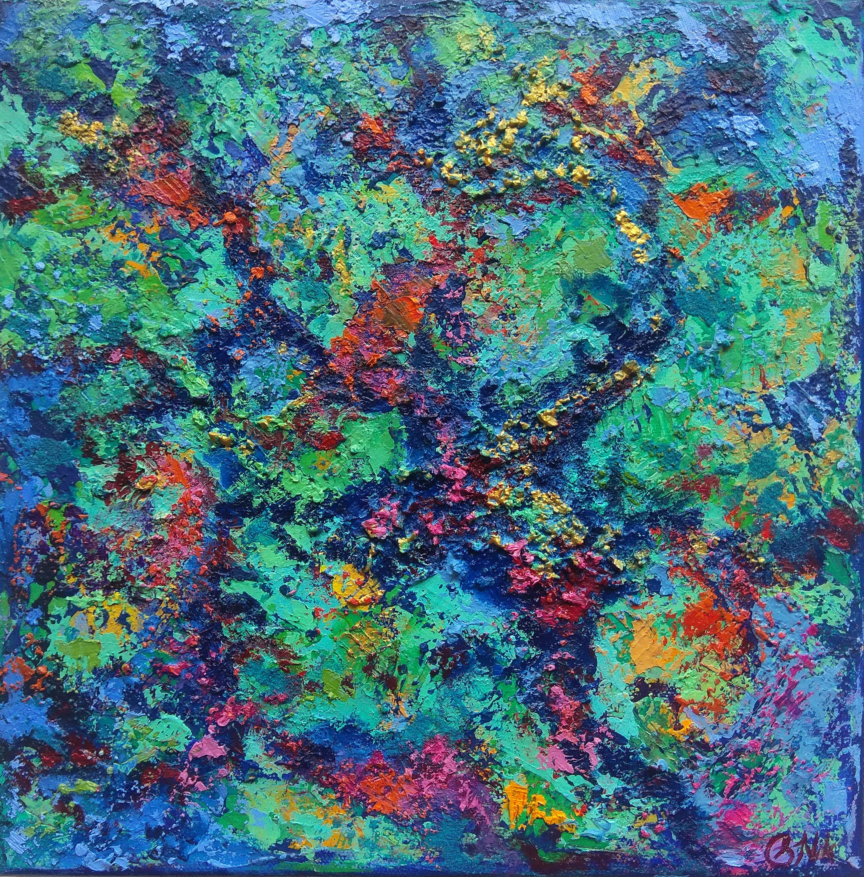 Olga Nikitina, Caribbean Coral Reef Textured Painting Olga Nikitina, Caribbean Coral Reef Textured Painting