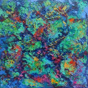 Gemälde, Caribbean Coral Reef Textured Painting, Olga Nikitina