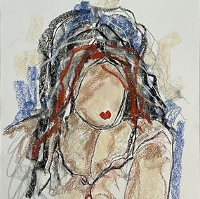Fine Art Drawings, Red Strokes, Isabelle Hirtzig