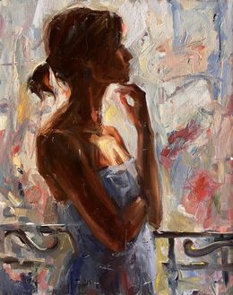 Print, Woman on balcony, Liubou Sas