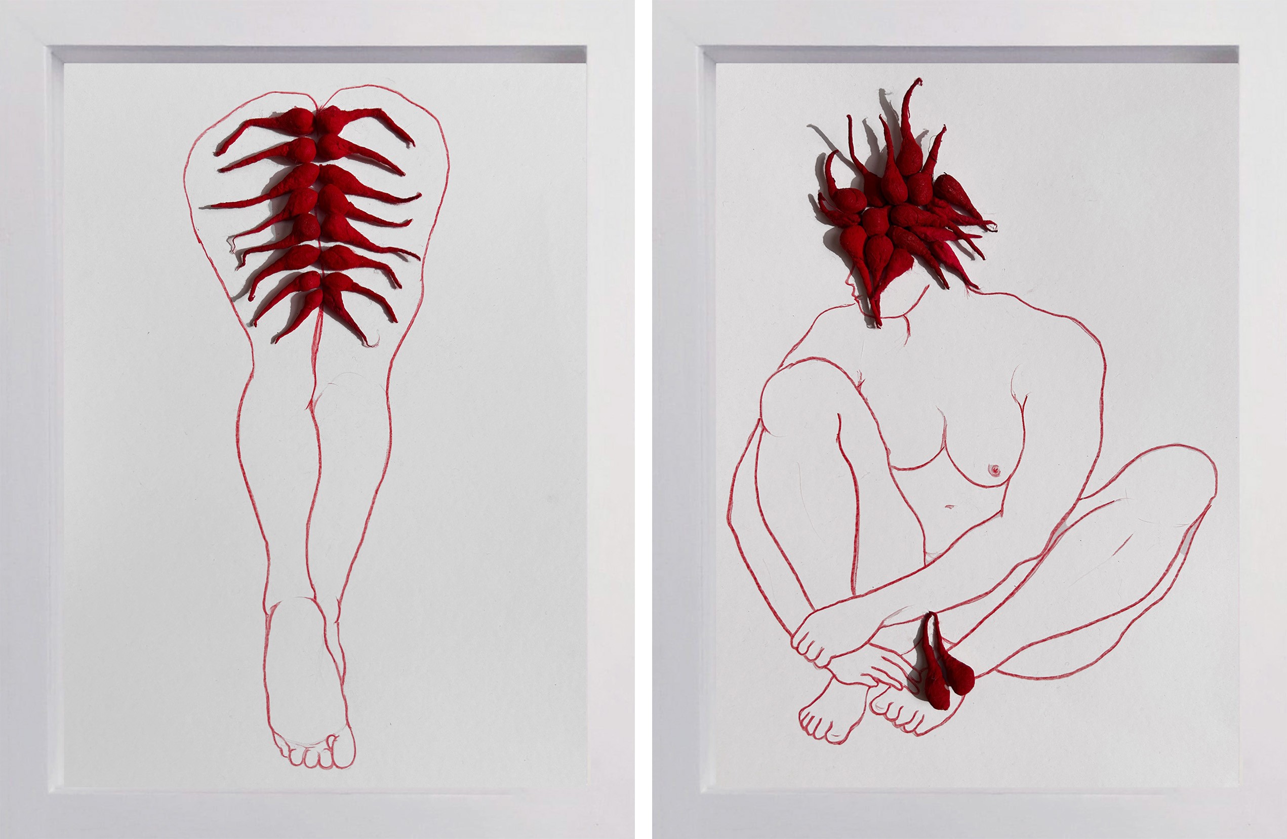 Megha Joshi, XIV and XV Diptych. From The Red Series Megha Joshi, XIV and XV Diptych. From The Red Series