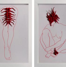 Painting, XIV and XV Diptych. From The Red Series, Megha Joshi