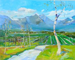 Gemälde, Vineyards in the mountains. Corfino, Yehor Dulin