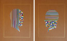 Peinture, Cellular Interventions #2 and #1. From The Geometric Head Series, Almo