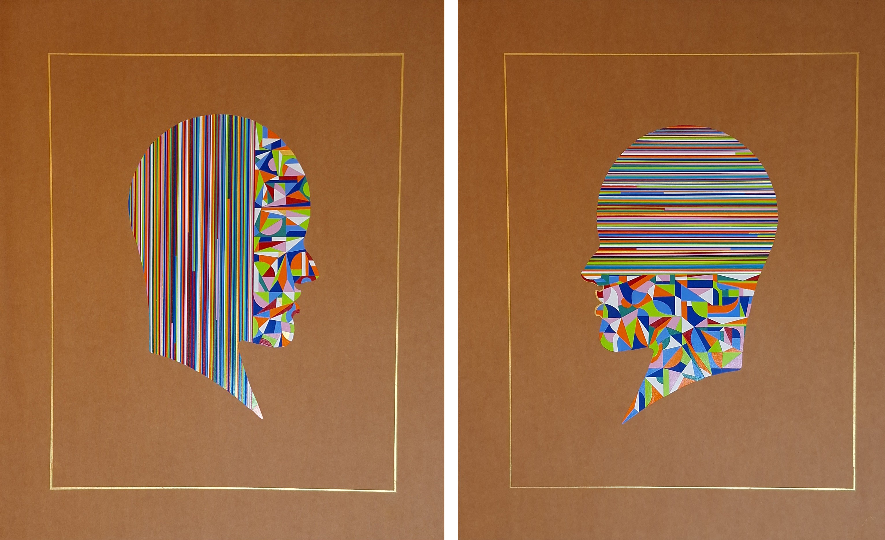 Almo, Cellular Interventions #2 and #1. From The Geometric Head Series Almo, Cellular Interventions #2 and #1. From The Geometric Head Series