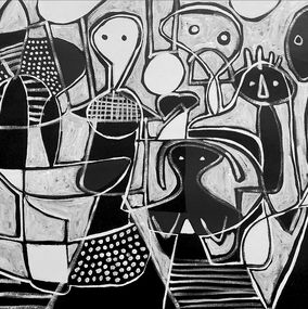 Painting, Composición en blanco y negro, Enrique Pichardo