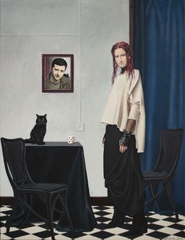Pintura, Contemporary portrait - Coffee with the President, Nataliya Bagatskaya