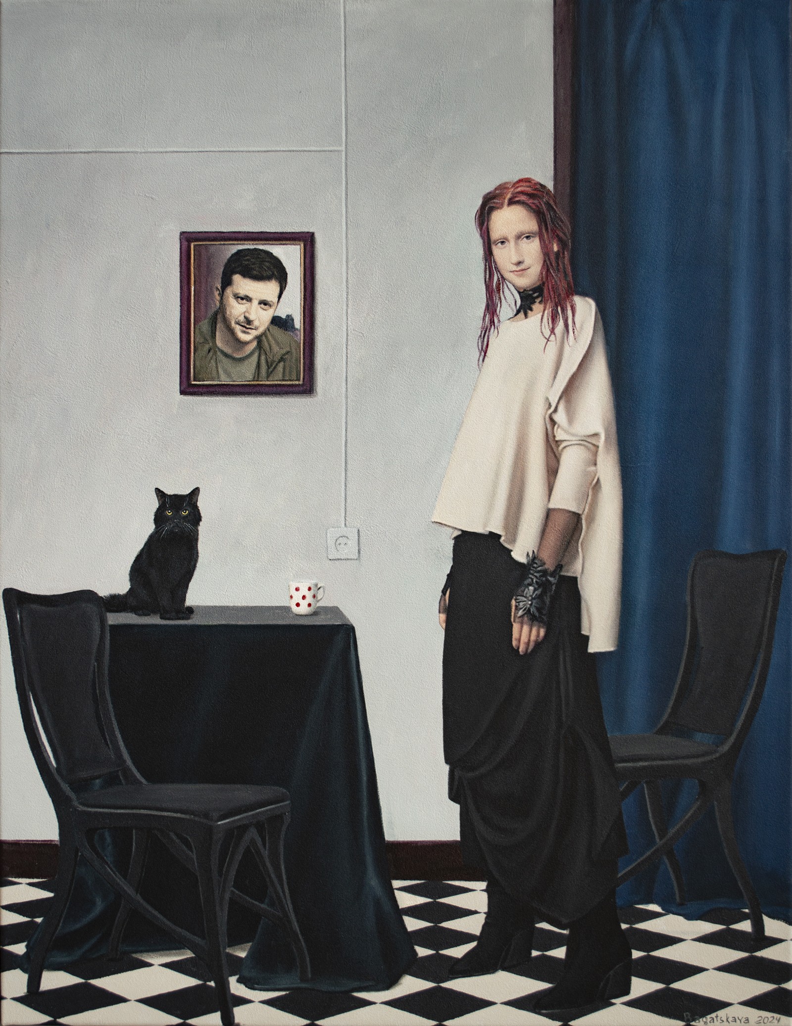 Nataliya Bagatskaya, Contemporary portrait - Coffee with the President Nataliya Bagatskaya, Contemporary portrait - Coffee with the President