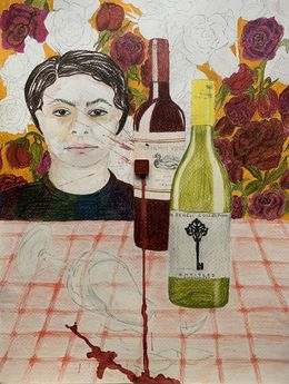 Dibujo, When the glass is broken/What is good wine?, Megha Joshi