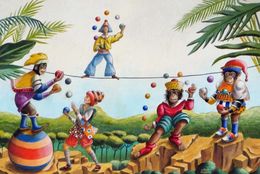 Gemälde, Jongleur dans la Jungle, Alain Carron