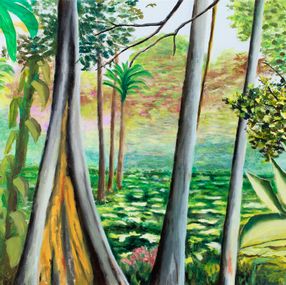 Peinture, Arbre singulier - Paysage de forêt, Philippe Maillebuau