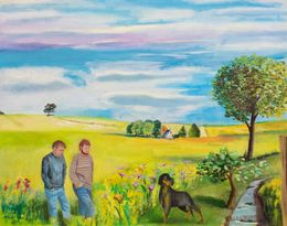 Painting, La campagne - Paysage et promenade dans les champs, Philippe Maillebuau