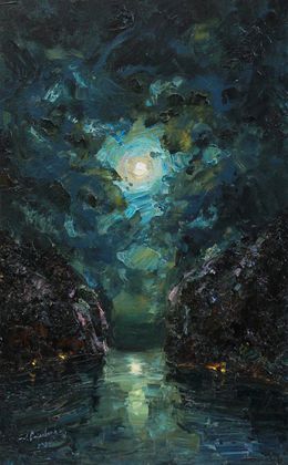 Peinture, Full moon night, Alisa Onipchenko-Cherniakovska