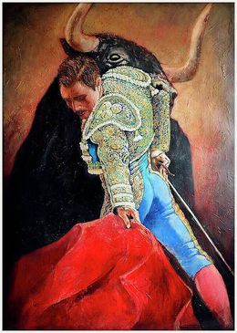 Gemälde, Vicious Black end Bull Symbol, Rakhmet Redzhepov (Ramzi)