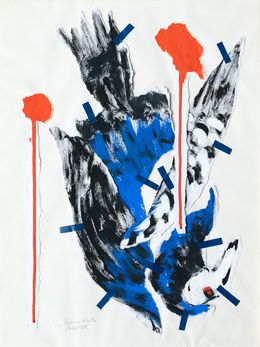 Painting, L'oiseau bleu - Symbolique et conscience collective, Marie-Claude Quignon
