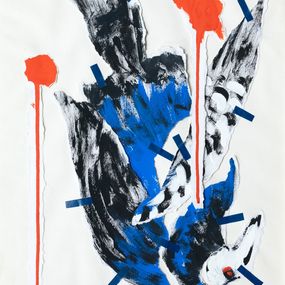 Painting, L'oiseau bleu - Symbolique et conscience collective, Marie-Claude Quignon
