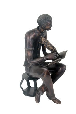 Sculpture, le scribe, Issouf Bonkoungou