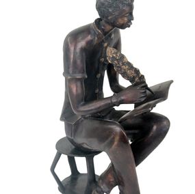 Sculpture, le scribe, Issouf Bonkoungou