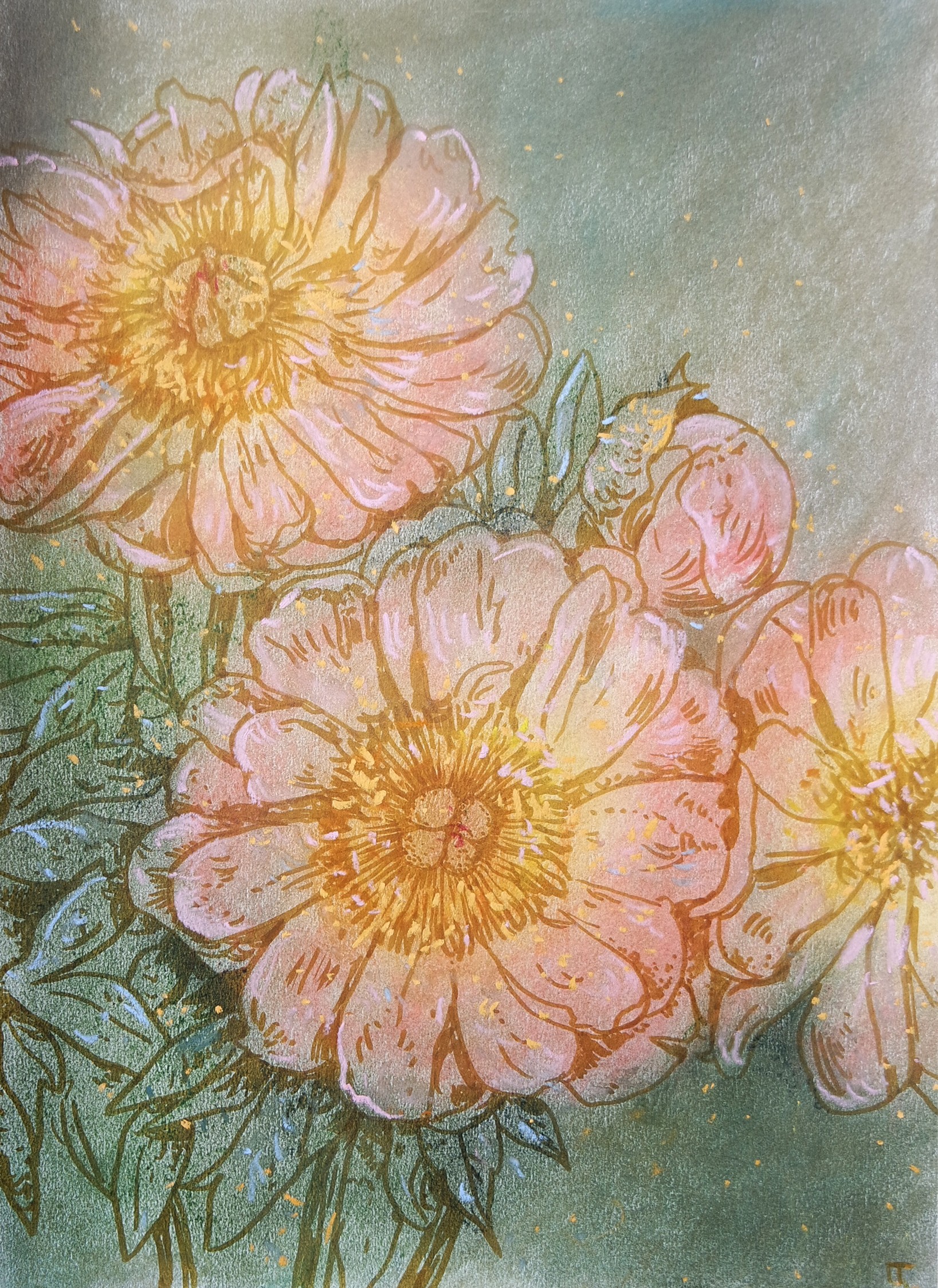 Galya Popova, Transparent peonies Galya Popova, Transparent peonies