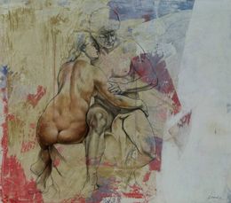 Painting, Adam and Eve, Tsanko Tsankoff