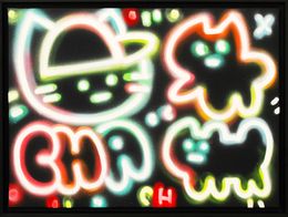 Painting, Neons Cats Cools Nights, Chanoir