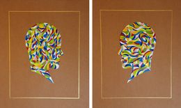 Painting, Ondular Movements #1 and #2. From The Geometric Head Series, Almo