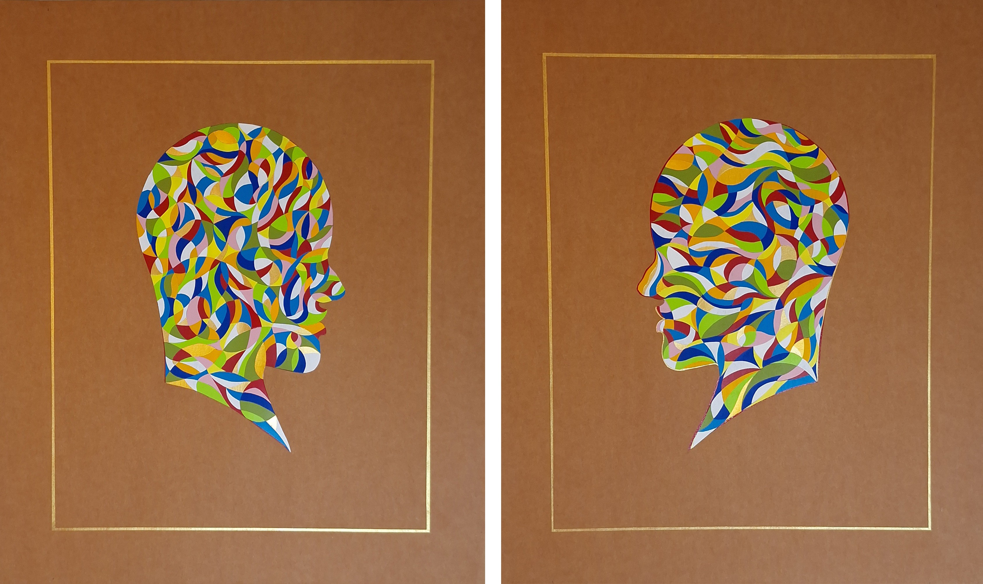 Almo, Ondular Movements #1 and #2. From The Geometric Head Series Almo, Ondular Movements #1 and #2. From The Geometric Head Series